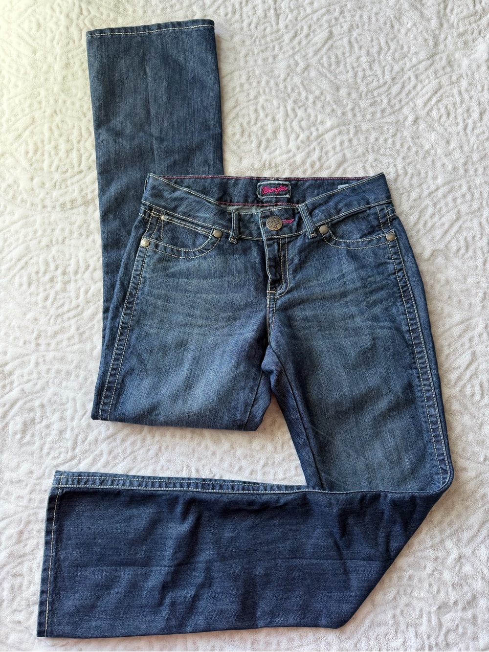 Wrangler Women's Dark Wash Bootcut Jeans Western Y2K Denim Size 5/6 x 34